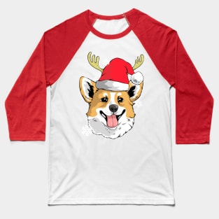 Corgi Christmas Santa Baseball T-Shirt